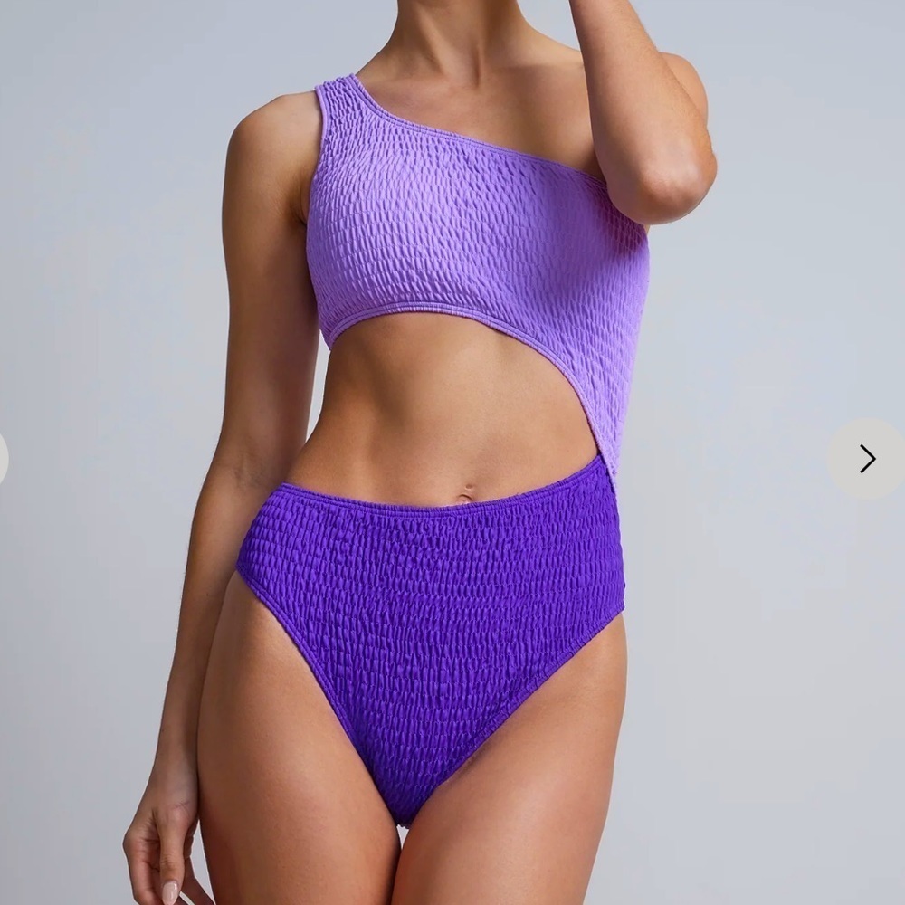 NEW SWIMSUIT - One Piece Asymmetrical Swimsuit with High Waist and Cutout